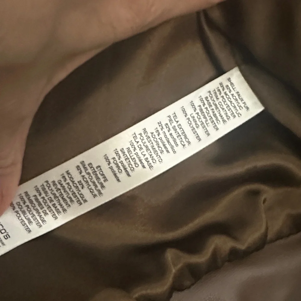 Chico's Striped Faux Fur Vest - Brown and Black - Picture 3 of 8